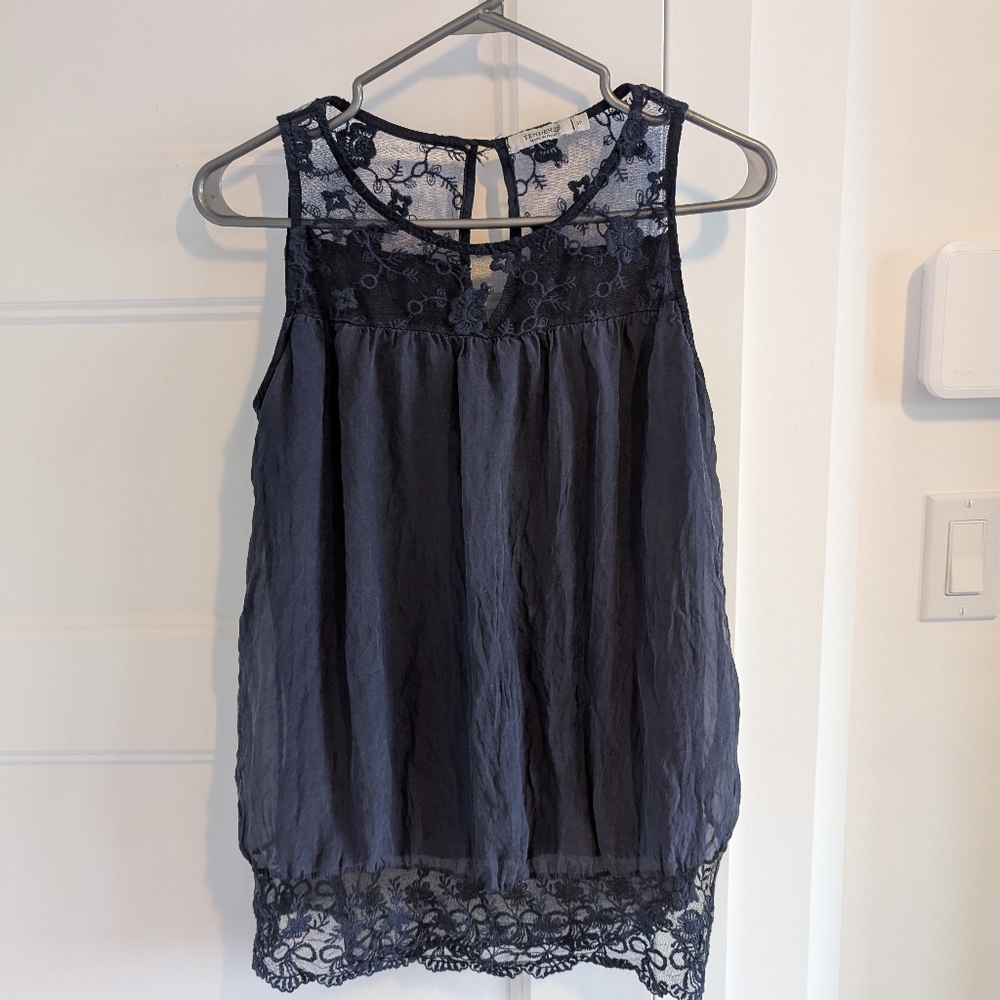 100% Silk Italian Blouse Sz S